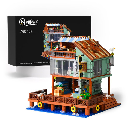 Nifeliz Waterfront Restaurant, Harbor Restaurant Building Block Set, Collectible Medieval Architecture Model Kit for Adult Gift Giving (2,093 Mini Pieces) Nifeliz Waterfront Restaurant, Harbor Restaurant Building Block Set, Collectible Medieval Architecture Model Kit for Adult Gift Giving (2,093 Mini Pieces)