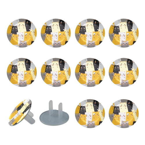 Outlet Plug Covers (24 Pack) Electrical Protector Safety Caps Socket Covers for Home- Cat Cute