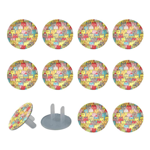 Outlet Plug Covers (24 Pack) Electrical Protector Safety Caps Socket Covers for Home- Cute Cat Animal Collection