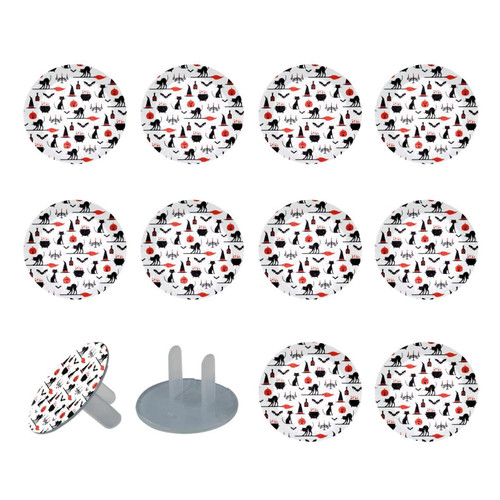 Outlet Plug Covers (24 Pack) Electrical Protector Safety Caps Socket Covers for Home- Halloween Black Cat