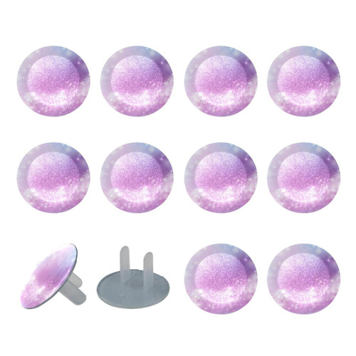 Outlet Plug Covers (24 Pack) Electrical Protector Safety Caps Socket Covers for Home- Sky Purple Twinkling Stars