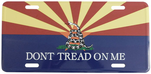 Trade Winds Arizona Gadsden Don't Tread On Me 6 inches x12 inches Aluminum License Plate Car Tag