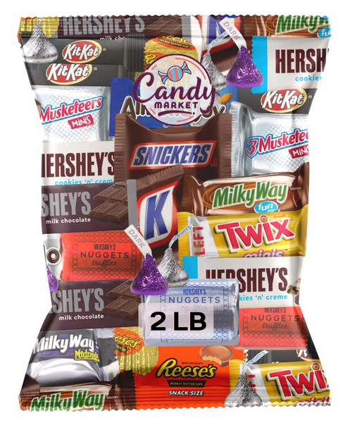 Assorted Bulk Chocolate Mix - Snickers, Kit Kat, Milky Way, Twix, Whoopers, Heath & More! By Candy Market (32 Ounces) Assorted Bulk Chocolate Mix - Snickers, Kit Kat, Milky Way, Twix, Whoopers, Heath & More! By Candy Market (32 Ounces)