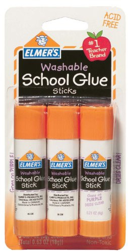 Elmer's Disappearing Purple School Glue Sticks, 0.21 oz Each, 3 Sticks per Pack (E520)