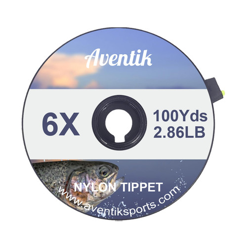 Aventik Fluorocarbon Tippet Nylon Tippet Clear Fly Fishing Leader Tippet Line with Tippet Holder Trout 3X 4X 5X 6X(100yard-6x)