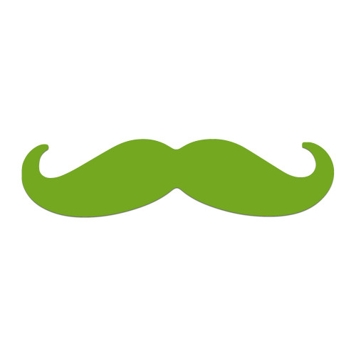 Mustache Sticker Vinyl Decal Notebook Car Window Laptop 6" x 2" (Lime)