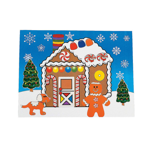 DIY Gingerbread House Sticker Scenes (12 Paper Backgrounds and 12 Sticker Sheets)