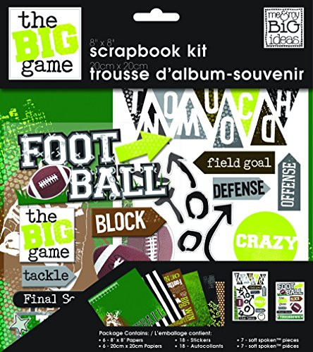 me & my BIG ideas Scrapbook Page Kit, Football, 8-Inch by 8-Inch