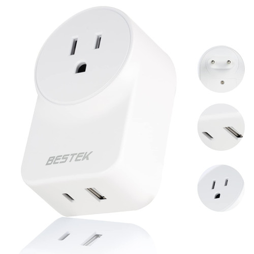 European Travel Plug Adapter, BESTEK International Power Plug with USB+Type C PD20W Outlet Adaptor Charger for US to Most of Europe EU Iceland Spain Italy France Germany?1 Pack?
