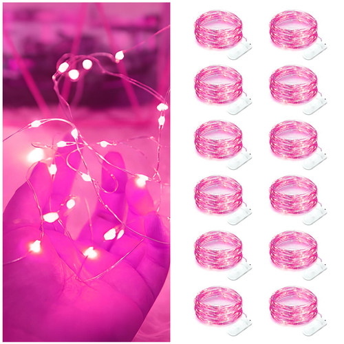 Bexdir 12 Packs Pink Fairy Lights, Bright Fairy Lights Battery Operated, 7FT 20LED Waterproof Fairy String Lights, Firefly Starry Moon Lights for DIY Mason Jar Birthday Wedding Party Bedroom Bexdir 12 Packs Pink Fairy Lights, Bright Fairy Lights Battery Operated, 7FT 20LED Waterproof Fairy String Lights, Firefly Starry Moon Lights for DIY Mason Jar Birthday Wedding Party Bedroom