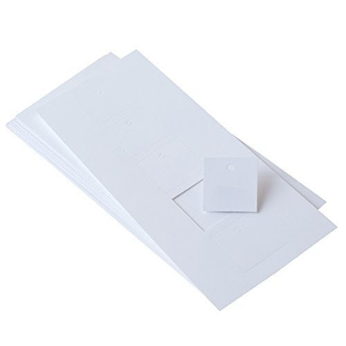 Paper Frenzy White Small Square Tags 1.5" x 1.5" 100 pack Laser Compatible