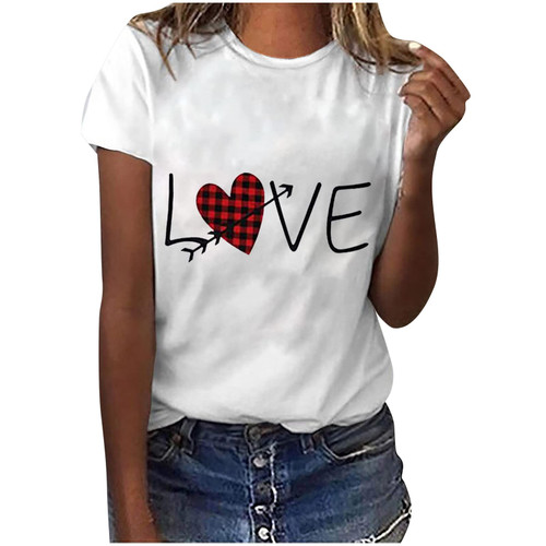 Wirziis Womens T-shirts Tops, Valentine's Day Couples Shirts Fashion Short Sleeve Casual Crewneck Graphic Print Tee Wirziis Womens T-shirts Tops, Valentine's Day Couples Shirts Fashion Short Sleeve Casual Crewneck Graphic Print Tee