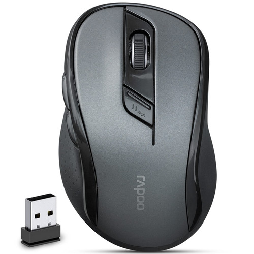 Rapoo M500 Bluetooth Wireless Mouse - Multi Mode Connection Bluetooth & 2.4G Wireless Portable Silent Mouse with USB Nano Receiver, 4 Adjustable DPI for Laptop, MacBook, PC, Windows, Android, Tablet