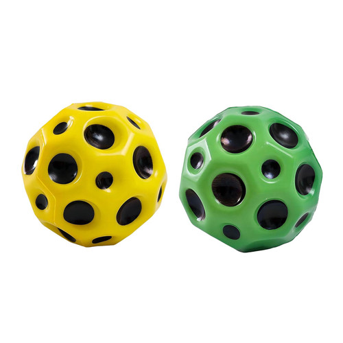 KOSIMI 2pcs Space Balls Extreme High Bouncing Ball & Pop Sounds Meteor Space Ball Toy, Pop Bouncing Ball Rubber Bounce Ball