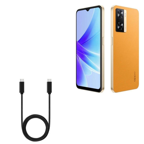 BoxWave Cable Compatible with Oppo A77 4G - DirectSync PD Cable (3ft) - USB-C to USB-C (100W), Type C Braided 3ft Charge and Sync Cable - Jet Black