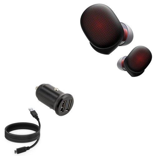 BoxWave Car Charger Compatible with Amazfit PowerBuds - Minimus Car Charger with DirectSync Cable (4W), Tiny Small Minimal Compact Dual Car Charger - Jet Black BoxWave Car Charger Compatible with Amazfit PowerBuds - Minimus Car Charger with DirectSync Cable (4W), Tiny Small Minimal Compact Dual Car Charger - Jet Black