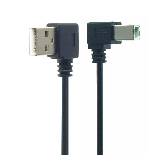 USB 2.0 Right Angled Type A Male to Type B Left 90 Degree Cable for Printer 0.5m USB 2.0 Right Angled Type A Male to Type B Left 90 Degree Cable for Printer 0.5m