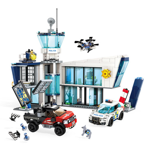 City Police Station STEM Building Sets, Compatible with Legos Military, Building Kit for Kids, 887 PCS Best Gift for 6-10 Boys