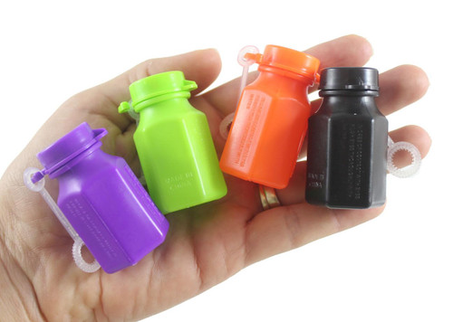 Bulk 48 Halloween Mini Bubble Bottles - 4 Spooky Colors - Halloween Prize Toy Trick or Treat Favor - Party Favors (4 Dozen)