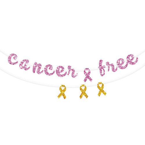 Cancer Free Banner, Breast Cancer Awareness Party Decoration, Cancer Surviving Party Garland, Breast Cancer Pink Ribbon Sign Survivor Party Decoration Supplies - Pink Glitter Cancer Free Banner, Breast Cancer Awareness Party Decoration, Cancer Surviving Party Garland, Breast Cancer Pink Ribbon Sign Survivor Party Decoration Supplies - Pink Glitter