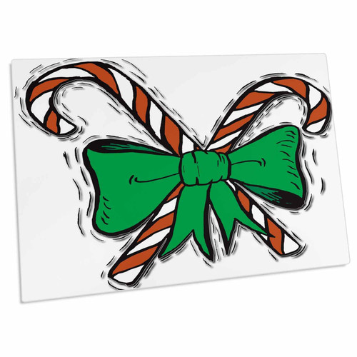 3dRose Cany Canes with Fancy Green Bow - Desk Pad Place Mats (dpd-160417-1)