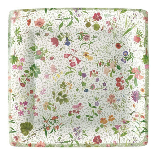 Caspari English Country Garden Square Paper Dinner Plates - 16 Count