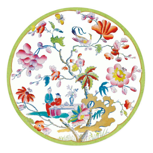 Caspari Summer Palace Paper Dinner Plates in Celadon - 16 Count
