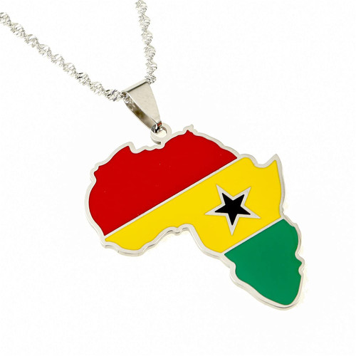 CB Gold Jewelry Africa Map Necklace Ghana Map Pendant Necklaces Gold Color Jewelry Map African Map Gift (silver), G158 CB Gold Jewelry Africa Map Necklace Ghana Map Pendant Necklaces Gold Color Jewelry Map African Map Gift (silver), G158