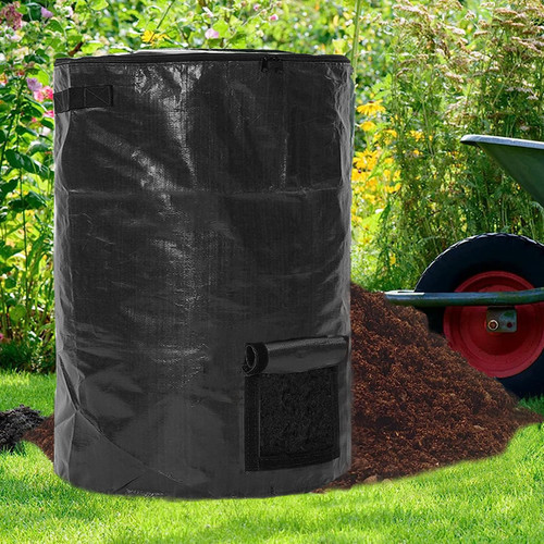 Large Capacity Compost Bin Bags 80 Gallon(300L) Compost Bin Garden Compost Bin Bags for Garden Yard Garbage Cans (Black 1pc)