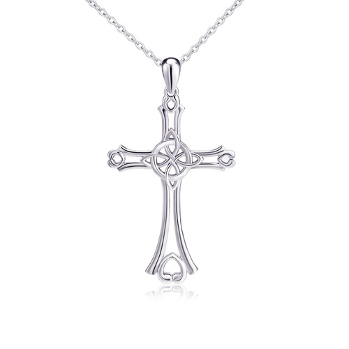 Ladytree S925 Sterling Silver Jewelry Irish Celtic Cross Pendant Necklace,Rolo Chain 18 inches Ladytree S925 Sterling Silver Jewelry Irish Celtic Cross Pendant Necklace,Rolo Chain 18 inches