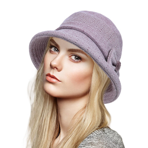 Women Winter Warm Bucket Hat 1920s Vintage Cloche Bowler Hats Fashion Ladies Church Bucket Hat Purple Women Winter Warm Bucket Hat 1920s Vintage Cloche Bowler Hats Fashion Ladies Church Bucket Hat Purple