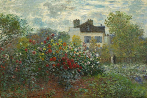 Claude Monet Artists Garden at Argenteuil Impressionist Art Posters Claude Monet Prints Nature Landscape Painting Claude Monet Canvas Wall Art French Wall Decor Cool Wall Decor Art Print Poster 16x24
