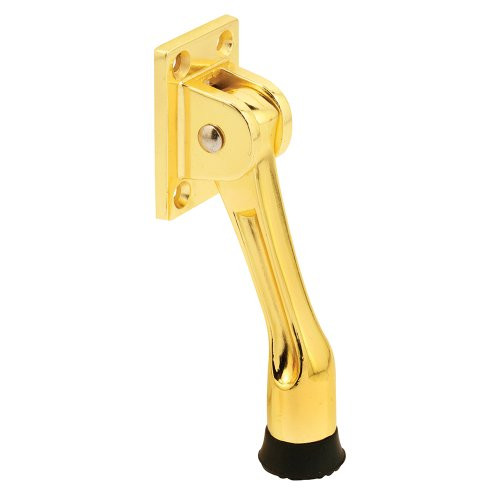 Slide-Co 243525 Drop Down 4 Hole H.D. Diecast Door Stop, Brass Finish