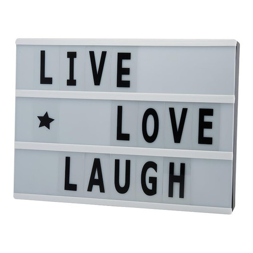 Veesee Cinema Light Box with Letters, A4 Size Changing Message Box Sign with 208 Black & Color Letters & Emoji, 12 x 8.7 inches DIY Light Board for Decorative Party Wedding Birthday Sign