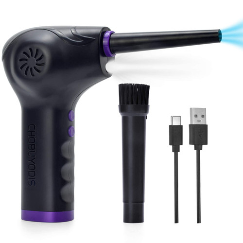 CHOBUYODIS Compressed Air Duster, 10000 mAh Cordless Air Duster, 60000 RPM Electric Air Duster for Computer Keyboard Electronics Cleaning, Replacement for Compressed Air Can