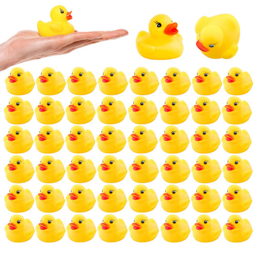 50Pcs Mini Bath Ducks Toys, Rubber Duck Bath Bulk Float Duck Baby Bath Toy for Shower Birthday Party Favors Gift Classroom Summer Beach Pool Party Games 50Pcs Mini Bath Ducks Toys, Rubber Duck Bath Bulk Float Duck Baby Bath Toy for Shower Birthday Party Favors Gift Classroom Summer Beach Pool Party Games