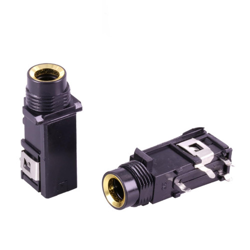 LVTFCO 20Pcs/lot 6.35mm Stereo Female Jack 4 PINS Feet 6.35mm PCB Panel Mount Microphone Socket Stereo 1/4 Female Connector