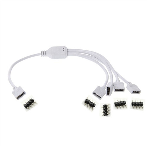 HASMI 4Pin RGB Splitter Connector Extension Cable Cord Wire RGB LED Strip Lighting Connector Wire for 5050 3528 RGB LED Strip Light (Color : 1 to 4)