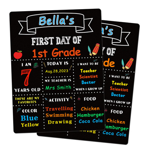 D24TIME First and Last Day of School Chalkboard Sign My first Day of Kindergarten Preschool Sign for Kids Double Sided Back to School Board Sign Gift for Boys Girls Back to School Supplies Photo Props D24TIME First and Last Day of School Chalkboard Sign My first Day of Kindergarten Preschool Sign for Kids Double Sided Back to School Board Sign Gift for Boys Girls Back to School Supplies Photo Props