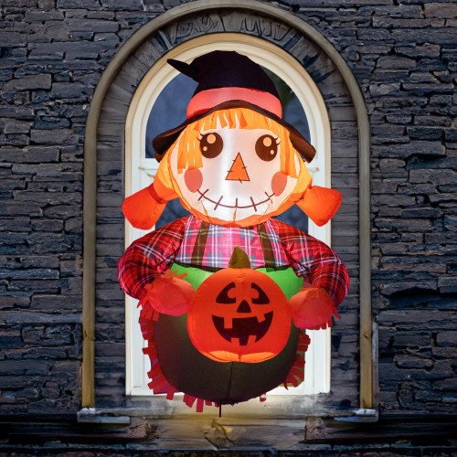 Dazzle Bright 3.5 FT Scarecrow Inflatable,Thanksgiving Halloween Blow Up Decorations, Light Up Inflatable with Build-in LED for Party Indoor Outdoor Yard Garden Lawn Decor