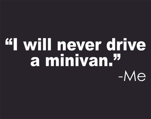 "I Will Never Drive a Minivan." Said Me Sticker for Cars Funny Car Vinyl Bumper Sticker Window Decal | White | 8.75" inch