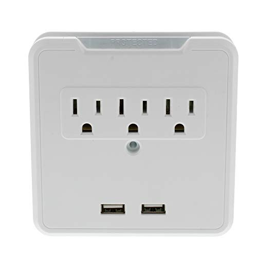 Bright-Way 3 Outlet, 2 USB Wall Tap