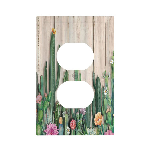 Cactus Succulent Southwest Plant Tropical Desert Style ?Outlet Covers Wall Plate 1 Gang Light Switch Cover Decorate Electrical Duplex Switchplate Receptacle Faceplate Farmhouse Bathroom Kitchen Decor
