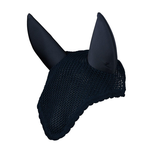 Horze Marquess Crochet Horse Ear Bonnet | Sound Dampening Fly Protection - Dark Navy - Horse