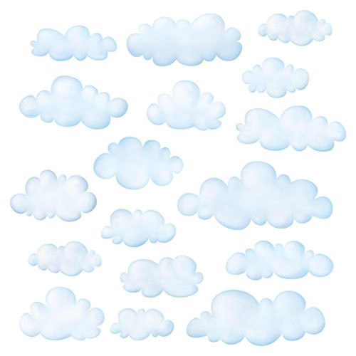 Decowall DS-8030 Clouds Kids Wall Stickers Wall Decals Peel and Stick Removable Wall Stickers for Kids Nursery Bedroom Living Room (Small)