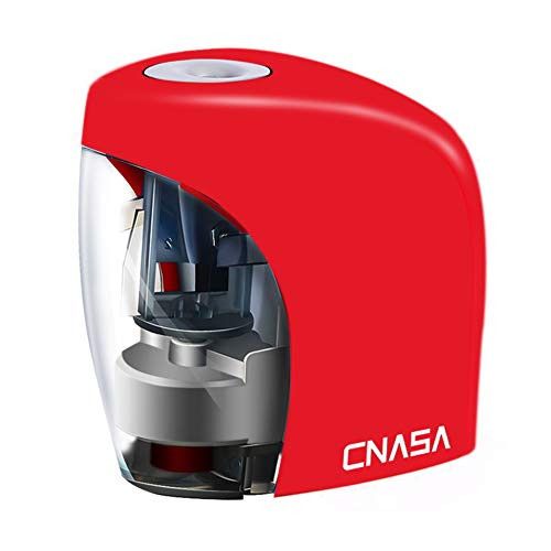 Electric Pencil Sharpener, Pencil Sharpener with Auto Safe Feature,Portable Electric Sharpener for Home/School/Classroom/Office,USB or 2AA Batteries Operated (Red)
