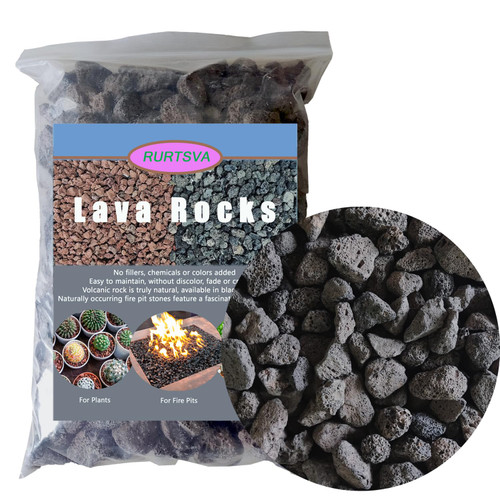 Medium Lava Rock 10LBS, 1" - 2" Natural Volcanic Stones Use in Fireplace, Fire Pit or Bowl Rocks for Indoor Outdoor Natural Gas Propane Fires and Decorative Landscaping