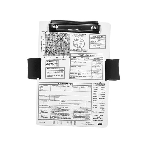 shamjina Pilot Kneeboard Ifr VFR Mini Clipboard Mapstrap with Metal Clip Flying Pad with Elastic Strape for Training Airplane Vehicle Fittings, VFR
