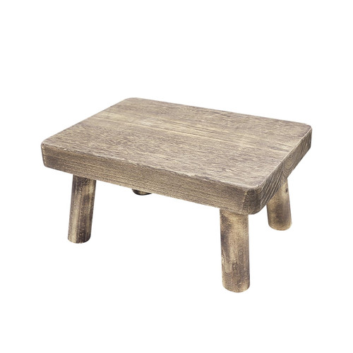 Wooden Step Stool, Bed Stool for High Beds Kitchen, Portable Rectangle Wood Step Stool for Kids and Adults, Indoor & Outdoor Mobility Step Stool, Step Stool for Bedside(Wood)