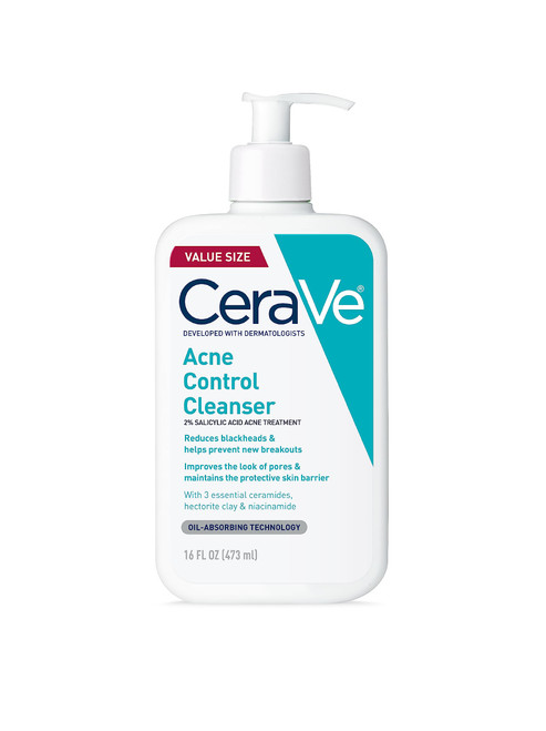 CeraVe Face Wash Acne Treatment | 2% Salicylic Acid Cleanser with Purifying Clay for Oily Skin | Blackhead Remover and Clogged Pore Control | Fragrance Free, Paraben Free & Non Comedogenic| 16 Ounce